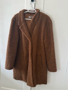 Women's Brown Teddy Faux Shearling Coat Size XL
